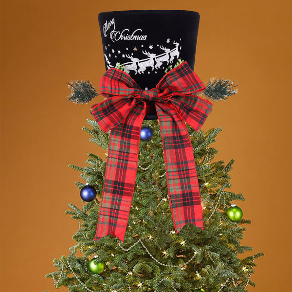 The Holiday Aisle® Christmas Plush Tree Top Hat With Red Buffalo Plaid
